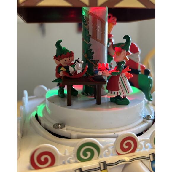 Santa's Magical Revolving Christmas Workshop North Pole Musical Lighted figure - Picture 7 of 11